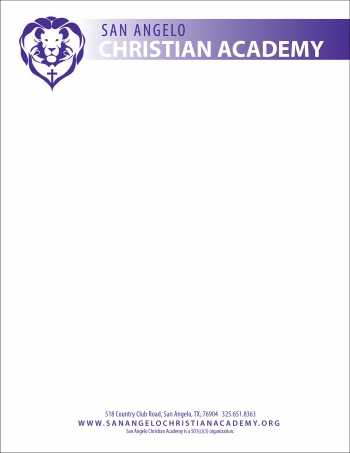 SA Christian Academy letterhead