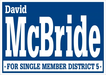 David McBride yard sign