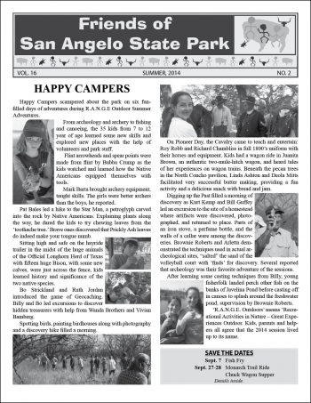 Friends of SA State Park newsletter Summer 2014