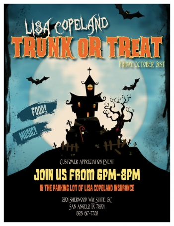 Lisa Copeland trunk or treat flyer