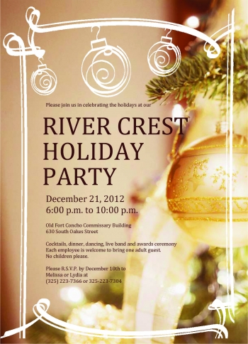 River Crest invitation