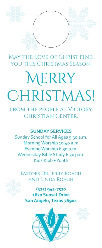 Victory Christian Center door hanger