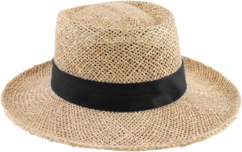 straw golfers hat with band